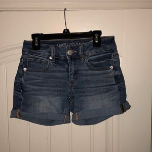 american eagle blue jean shorts